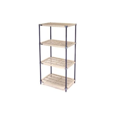 Global Equipment Nexel   , Nexelite reg  , 4 Tier, Vented Plastic Mat Shelving Unit, 42"W x 24"D x 74"H PM24427N